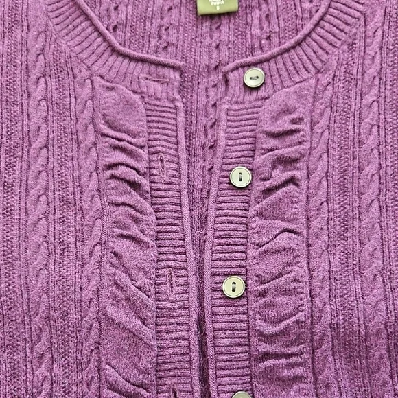 Eddie Bauer Purple Cable Knit Cardian - Picture 4 of 4